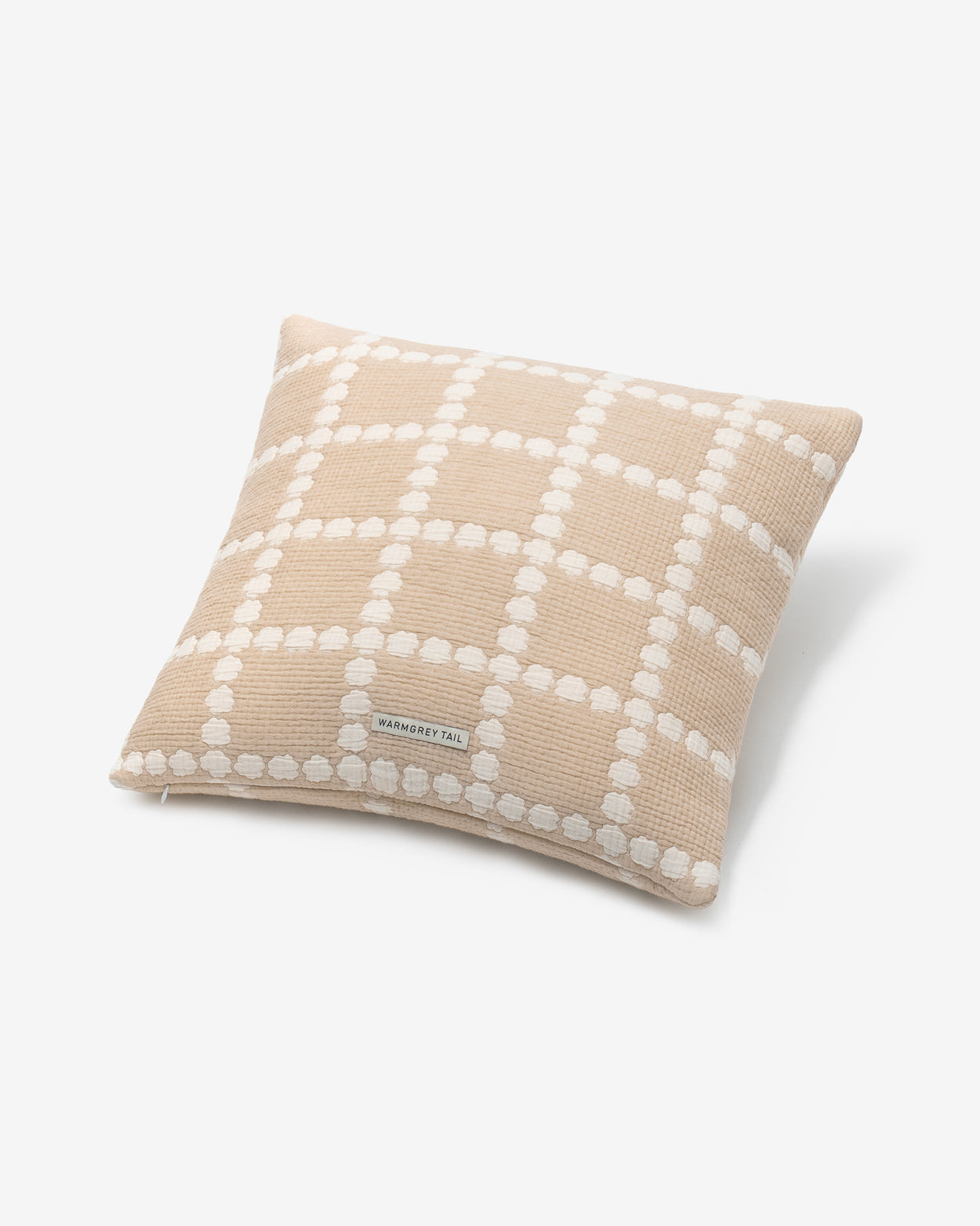 BLOSSOM CHECK CUSHION COVER 5050 - BEIGE (2colors)