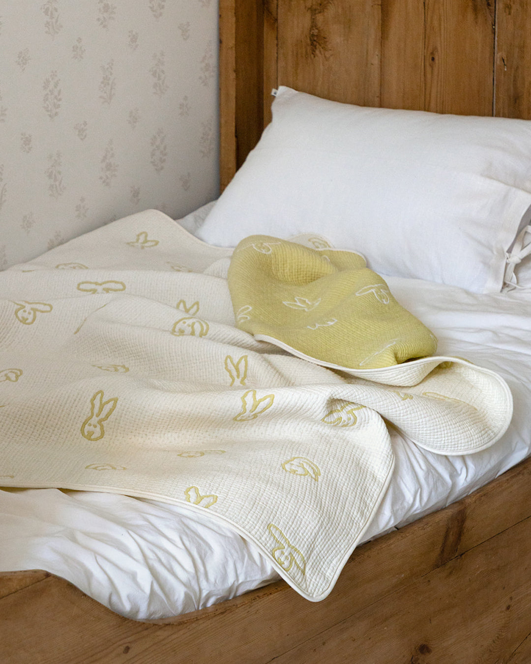BUNNY BUNNY COTTON MODAL BLANKET - SOFT YELLOW