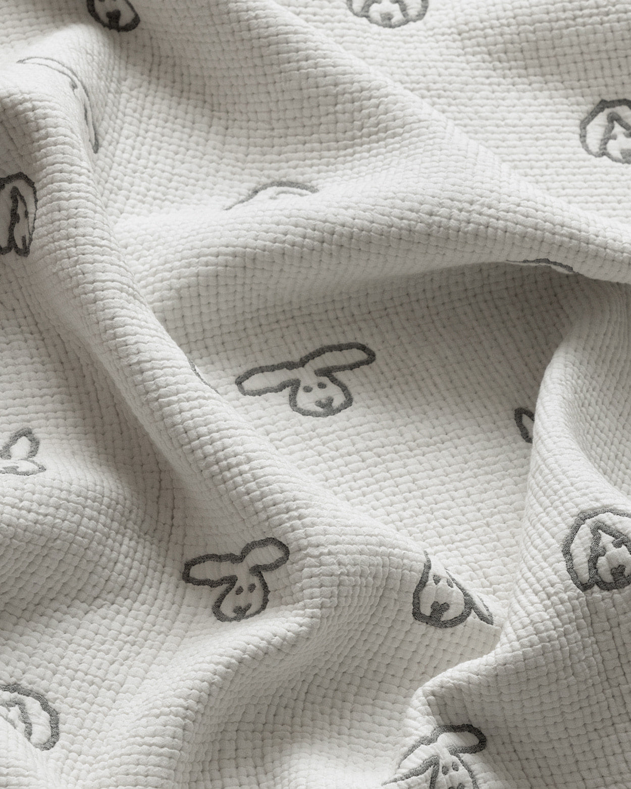 BUNNY BUNNY COTTON MODAL BLANKET - WARMGREY