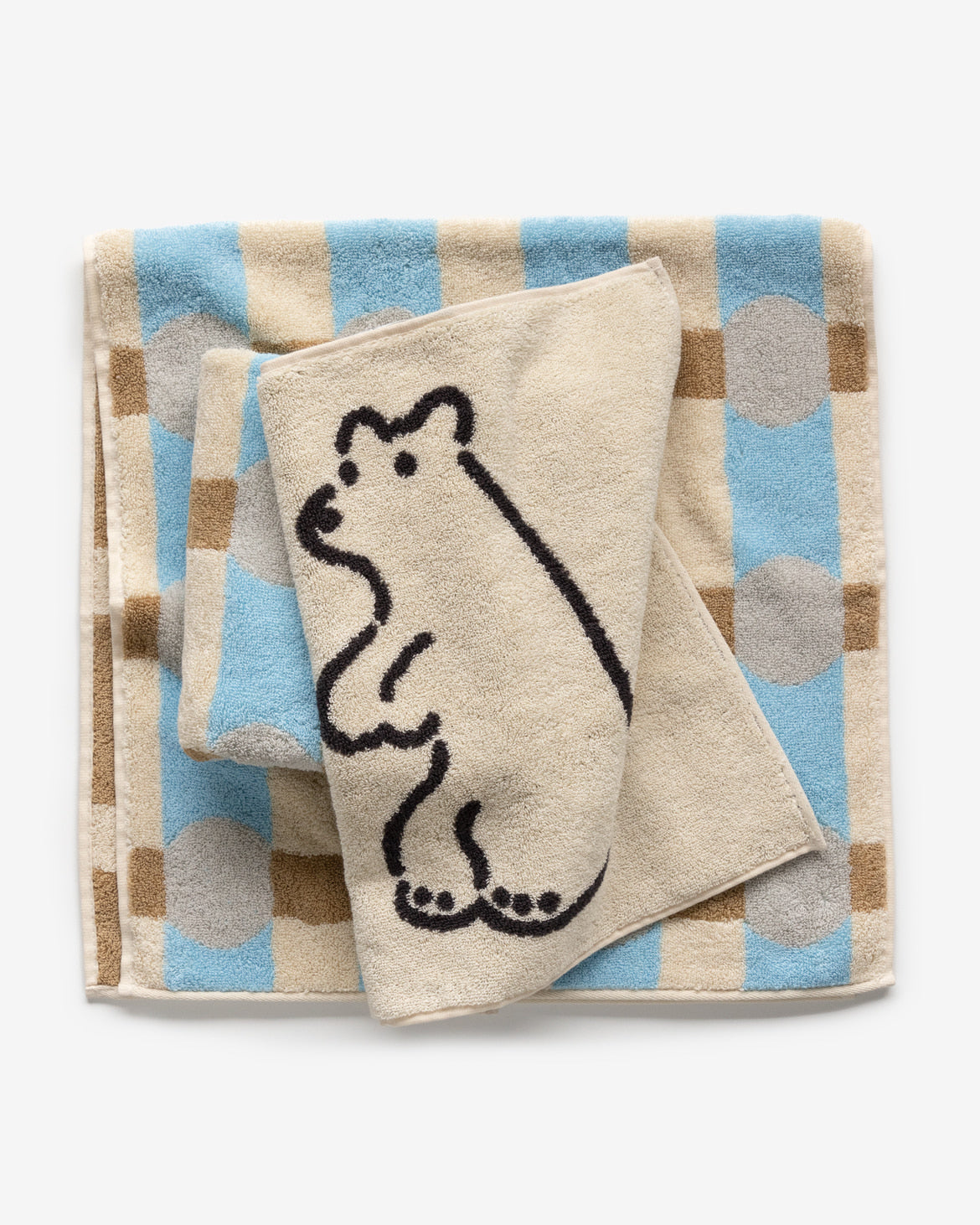 HUGGY BEAR HAND TOWEL - CREAM