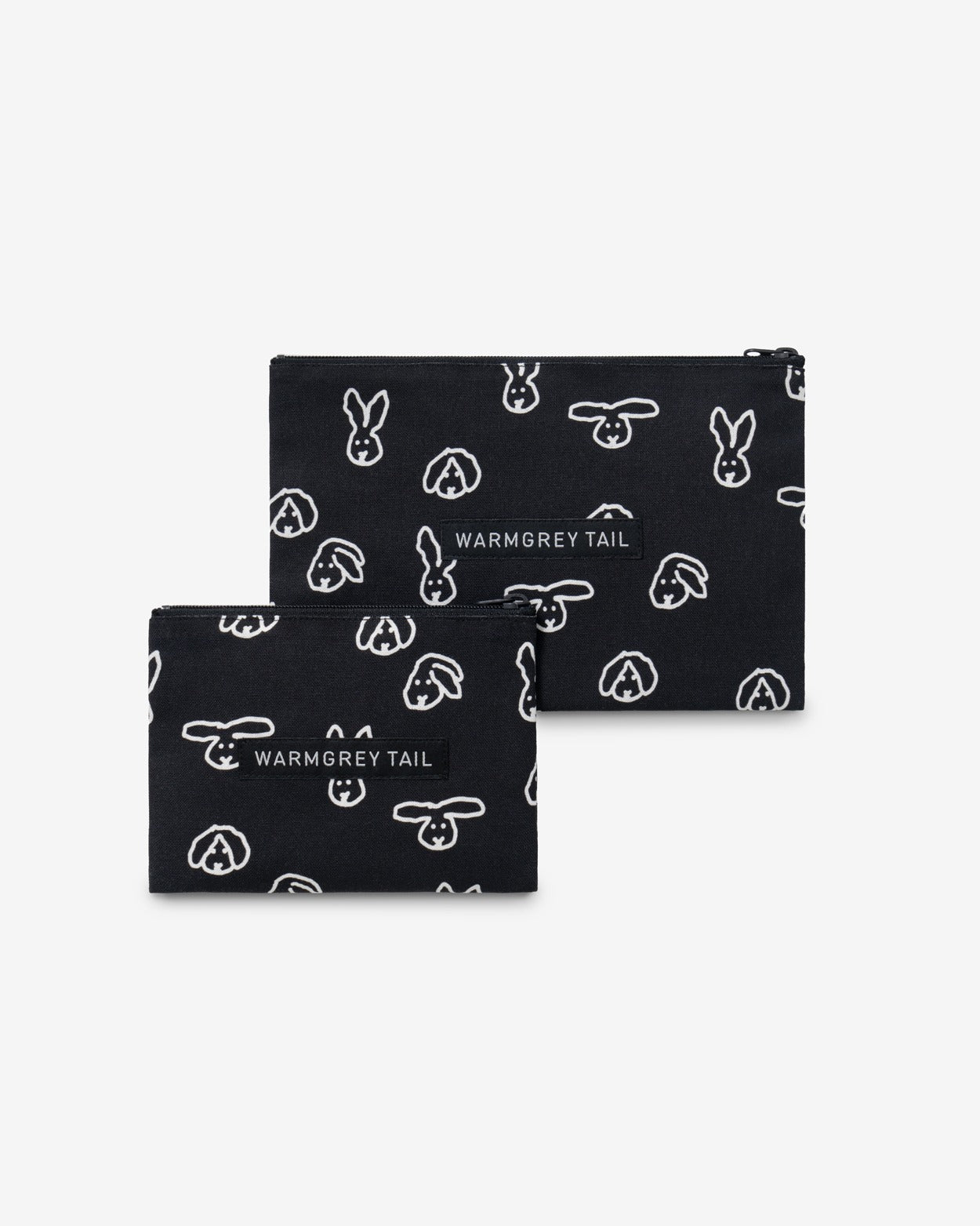 BUNNY BUNNY FLAT POUCH - BLACK (2size)