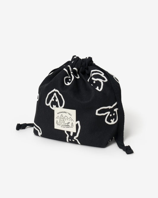 BUNNY BUNNY STRING POUCH - BLACK