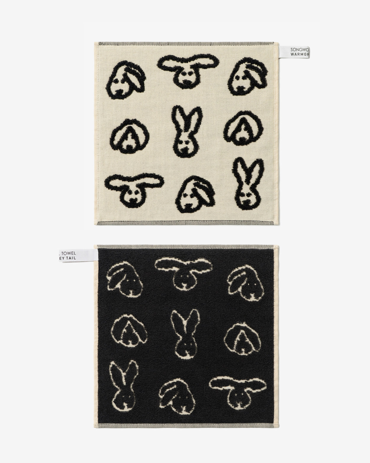 BUNNY BUNNY HAND CLOTH - BLACK LINE