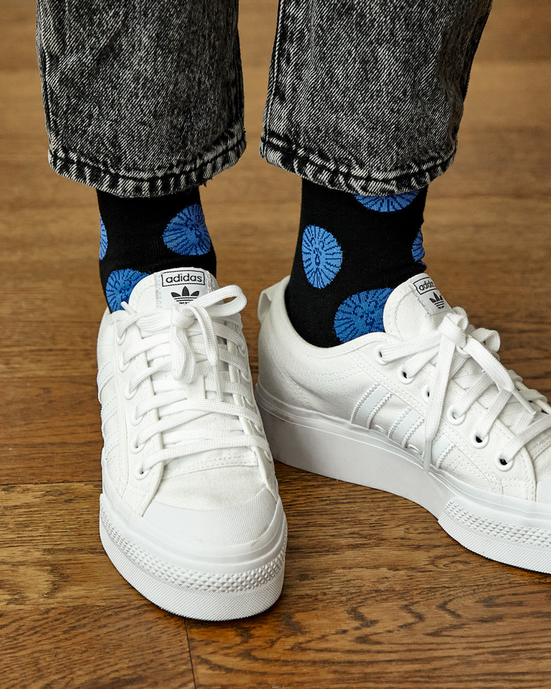 LION SOCKS - BLUE BLACK