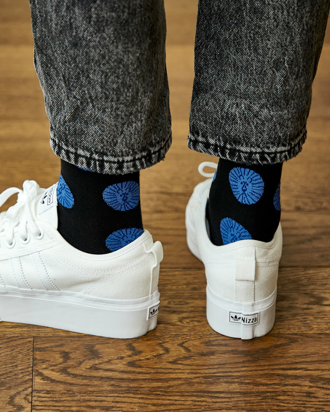 LION SOCKS - BLUE BLACK