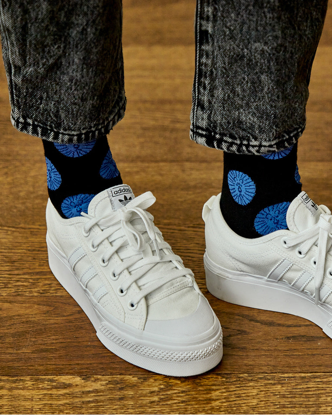 LION SOCKS - BLUE BLACK