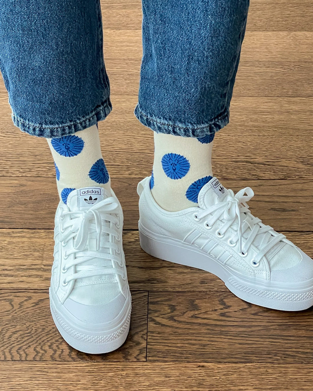 LION SOCKS - BLUE IVORY
