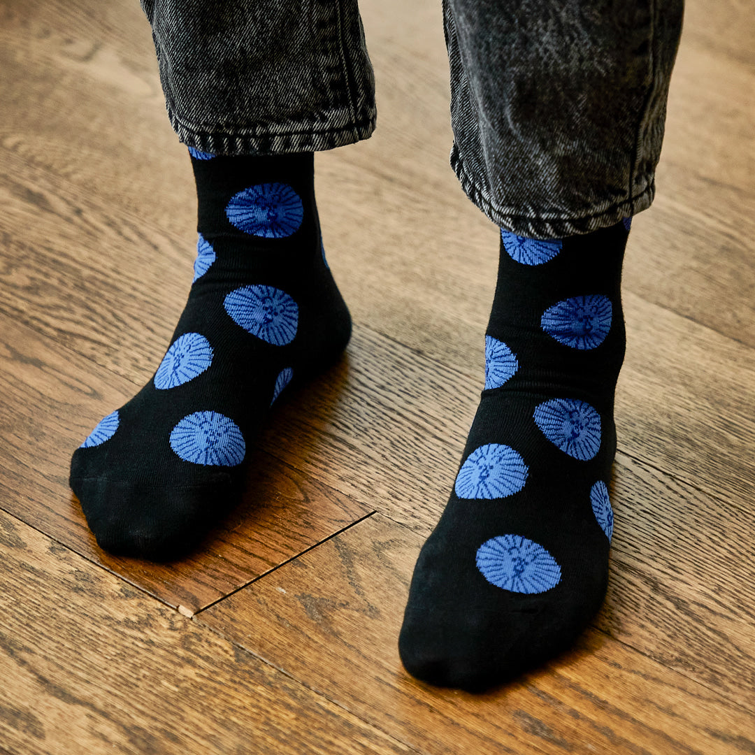 LION SOCKS - BLUE BLACK