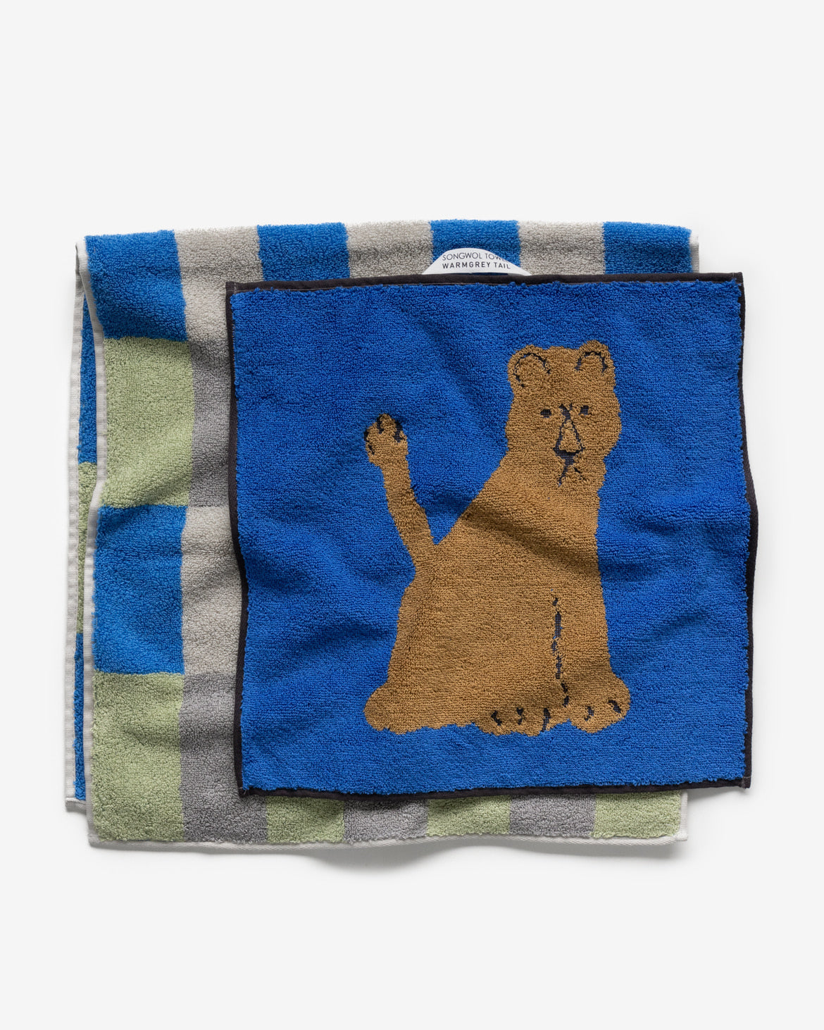 LIONESS HAND TOWEL - BLUE