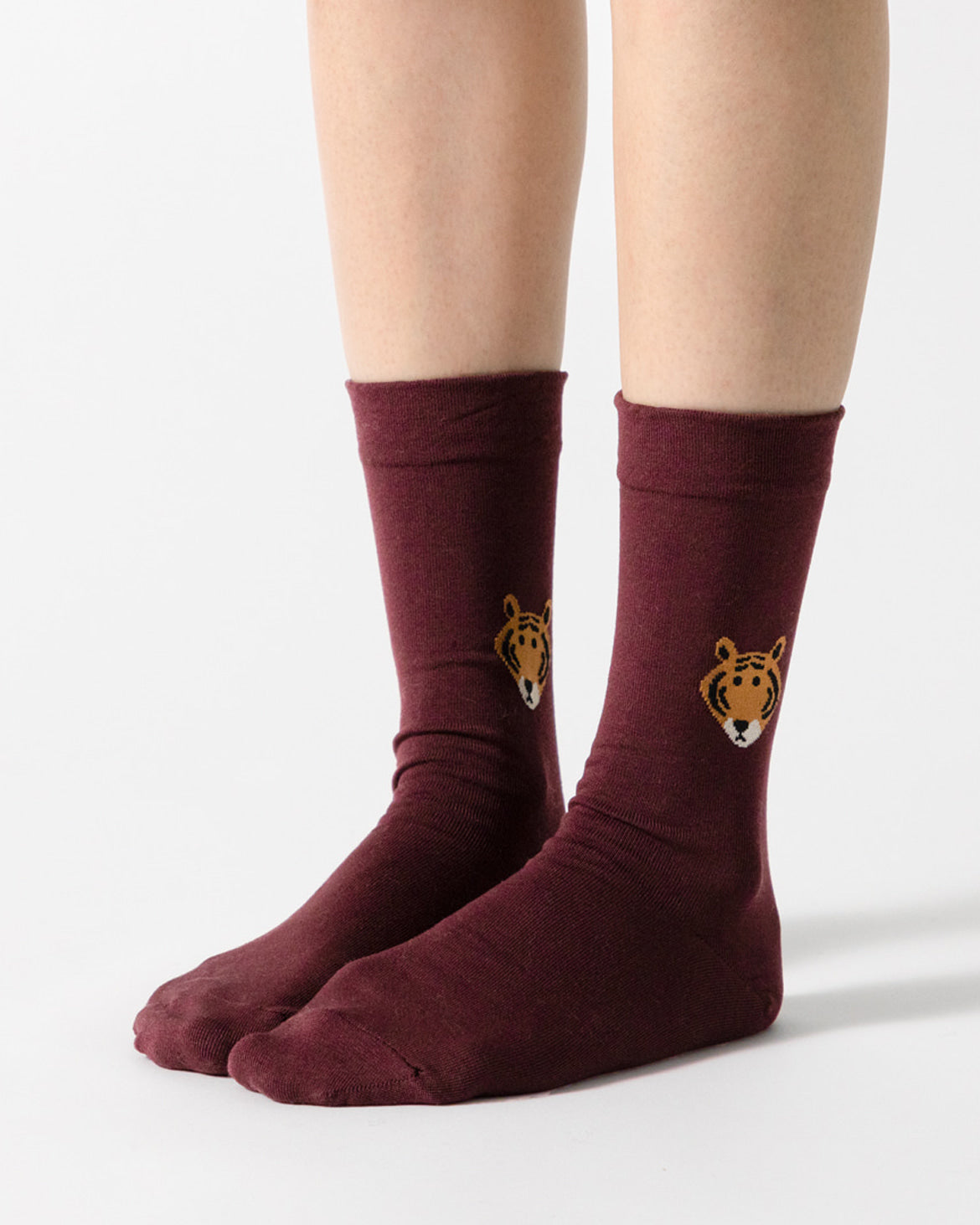 MEET TIGER SOCKS - BURGUNDY