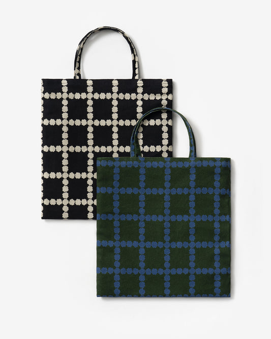BLOSSOM CHECK MINI BAG - DEEP GREEN