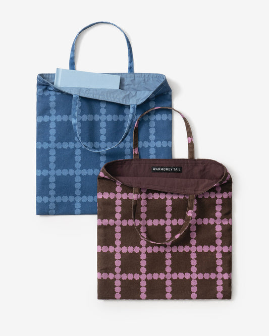 BLOSSOM CHECK MINI BAG - DENIM BLUE