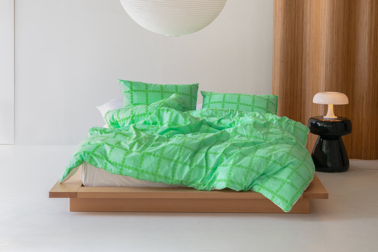 BLOSSOM CHECK MELON SODA COMFORTER
