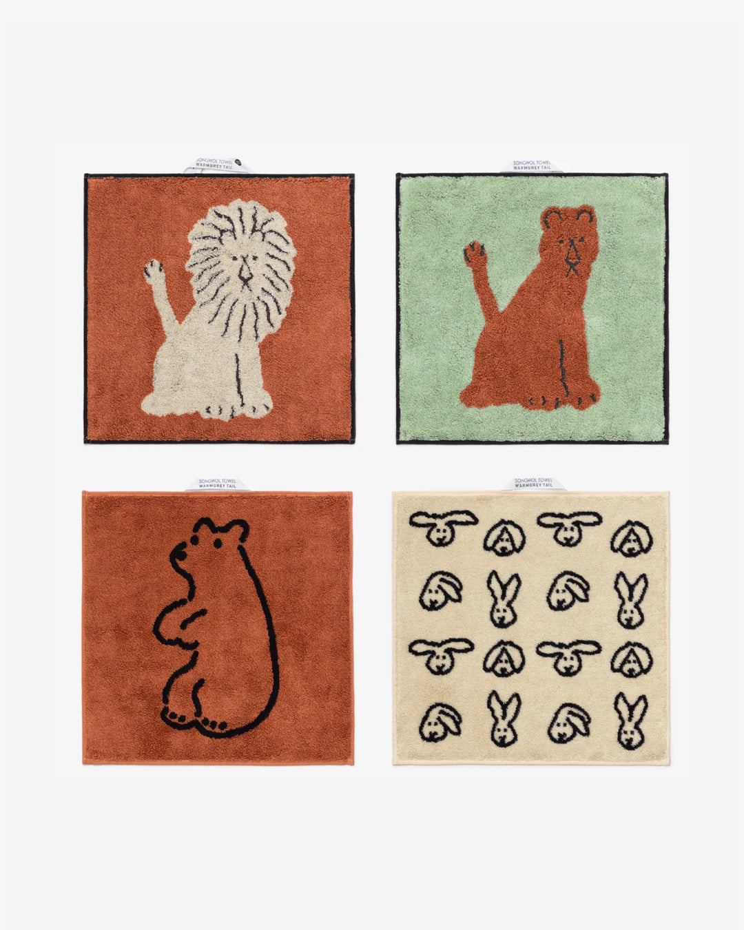 ANIMAL HAND TOWEL 4P SET - 2