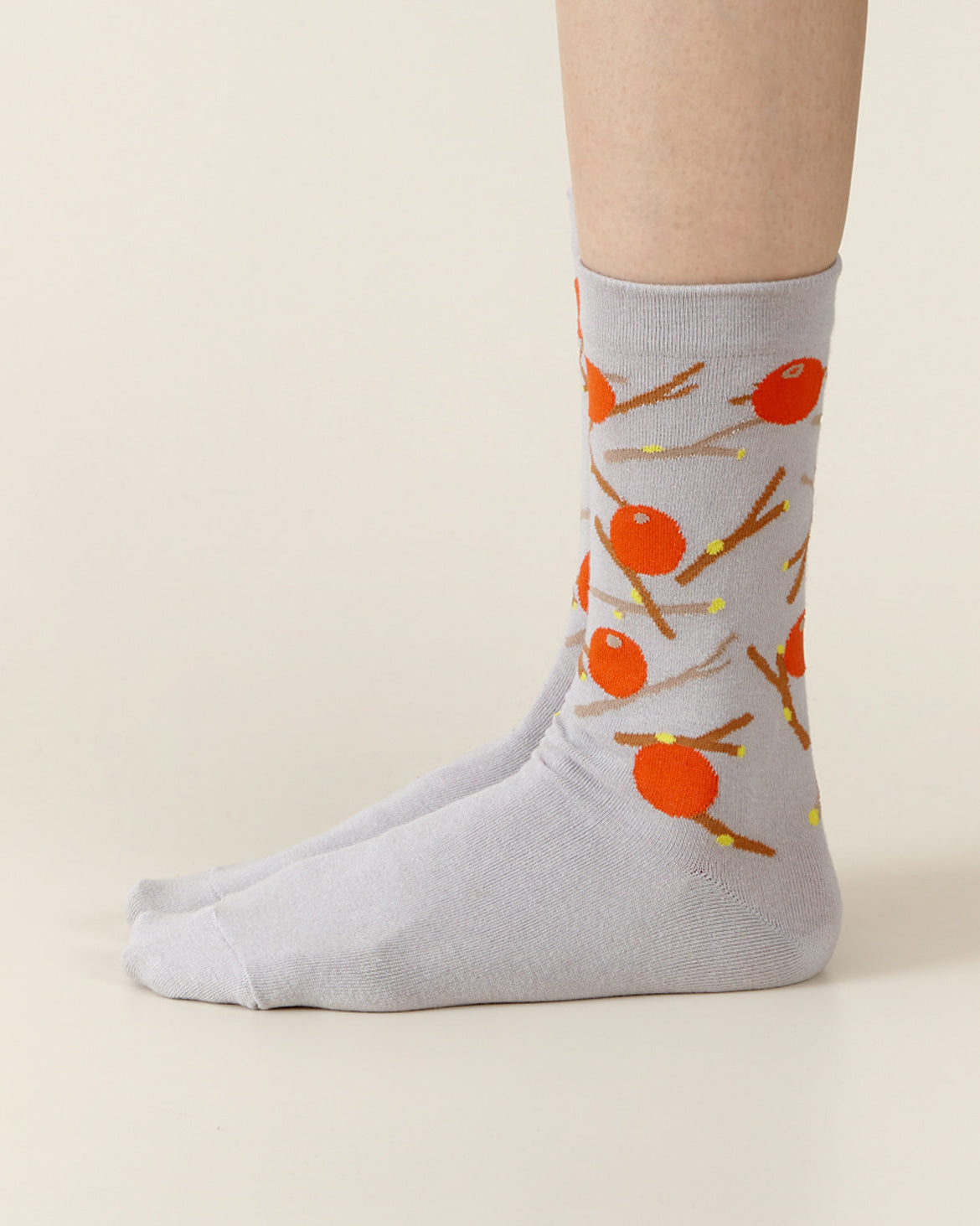 RED FRUIT SOCKS - GREY
