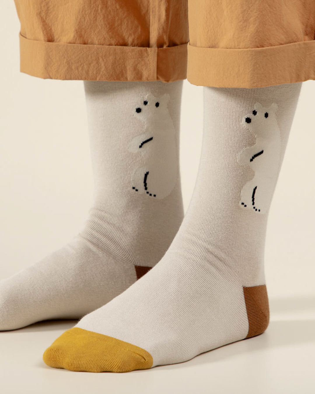 ROLLING BEAR SOCKS - BEIGE