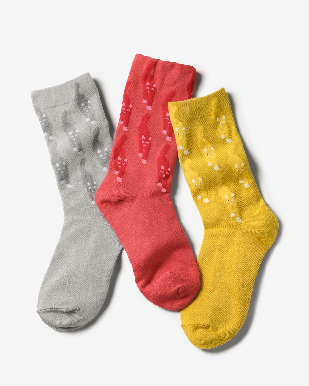 CAT COMING SOCKS - YELLOW