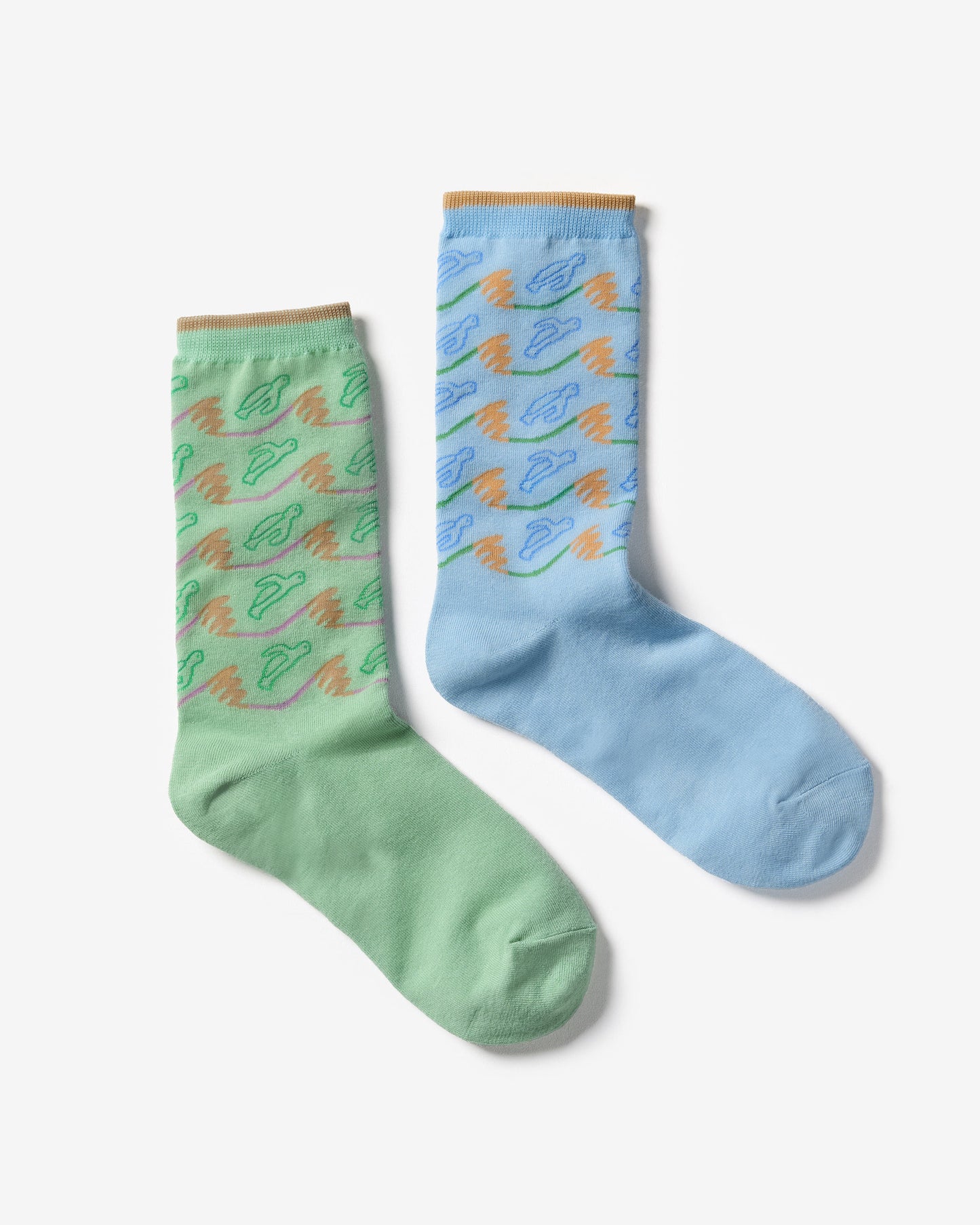 FLYING TURTLES SOCKS - MINT