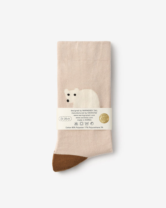 ROLLING BEAR SOCKS - BEIGE