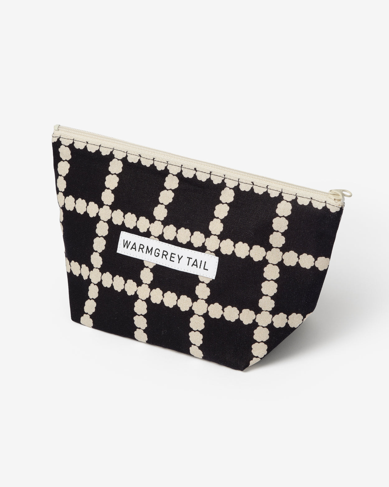 BLOSSOM CHECK STANDING POUCH - BLACK (3size)