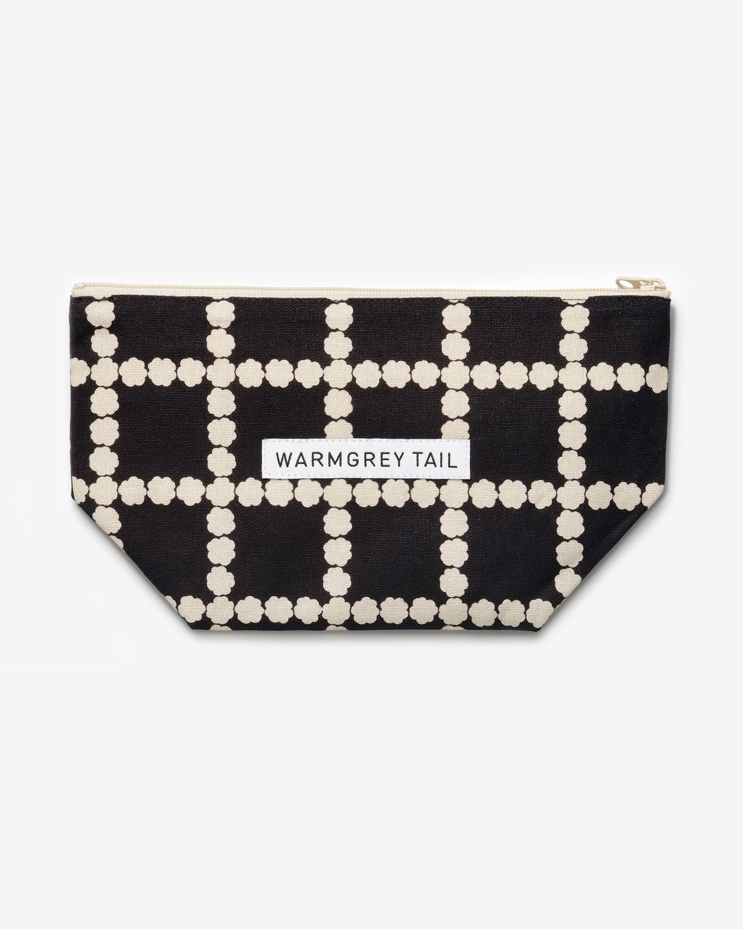 BLOSSOM CHECK STANDING POUCH - BLACK (3size)