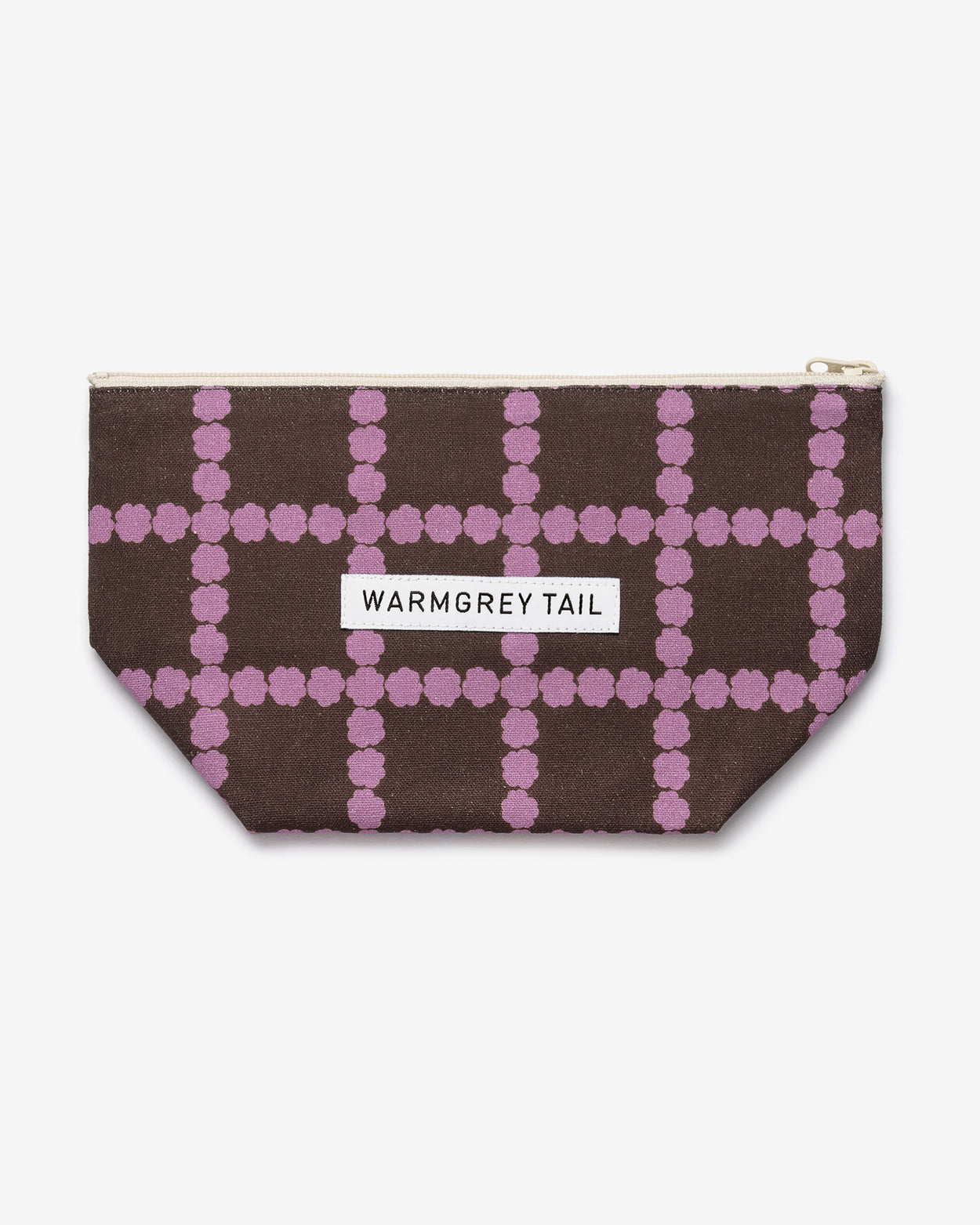 BLOSSOM CHECK STANDING POUCH - LAVENDER CHOCO (3size)