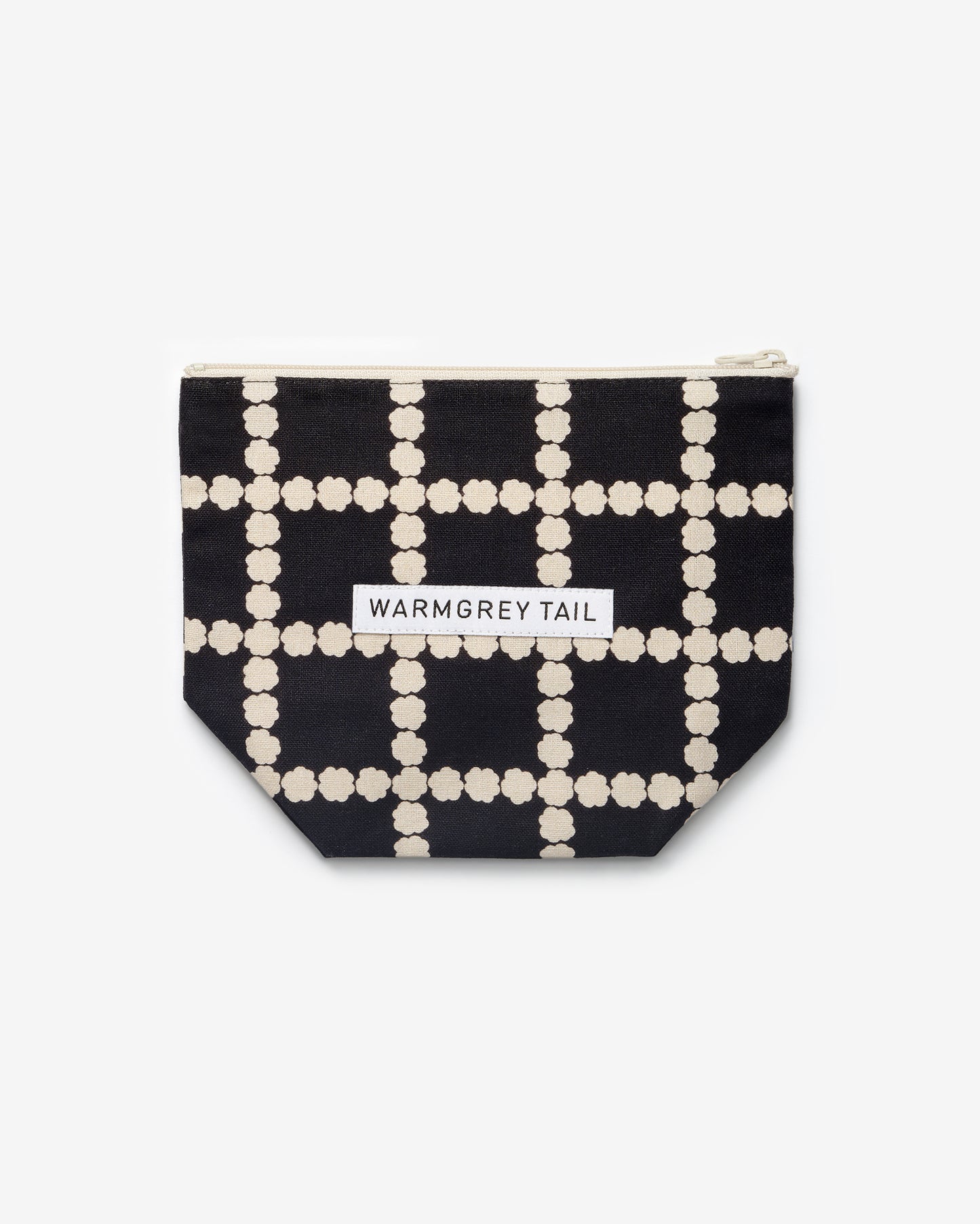 BLOSSOM CHECK STANDING POUCH - BLACK (3size)