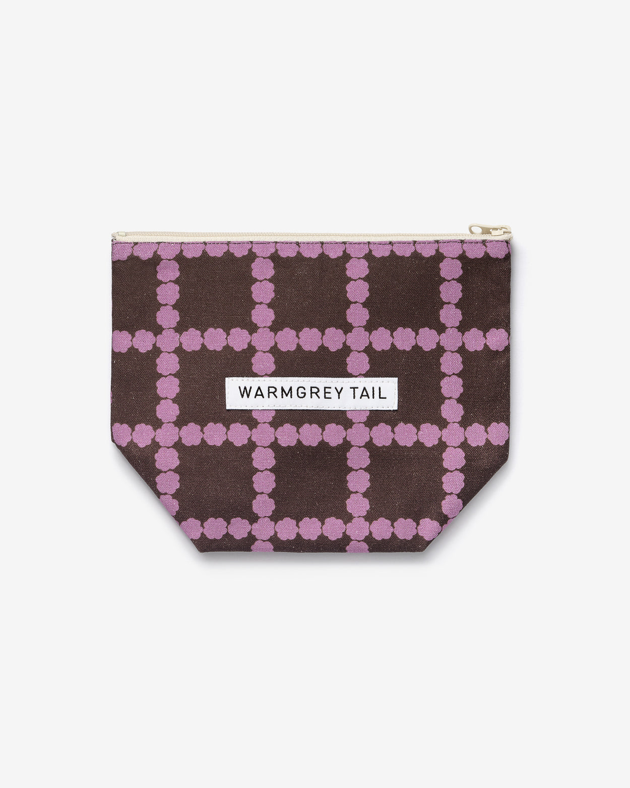 BLOSSOM CHECK STANDING POUCH - LAVENDER CHOCO (3size)
