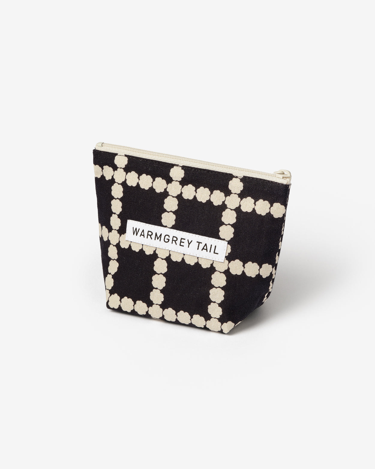 BLOSSOM CHECK STANDING POUCH - BLACK (3size)