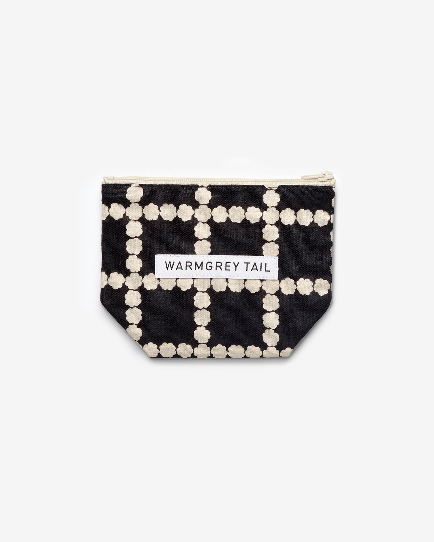 BLOSSOM CHECK STANDING POUCH - BLACK (3size)