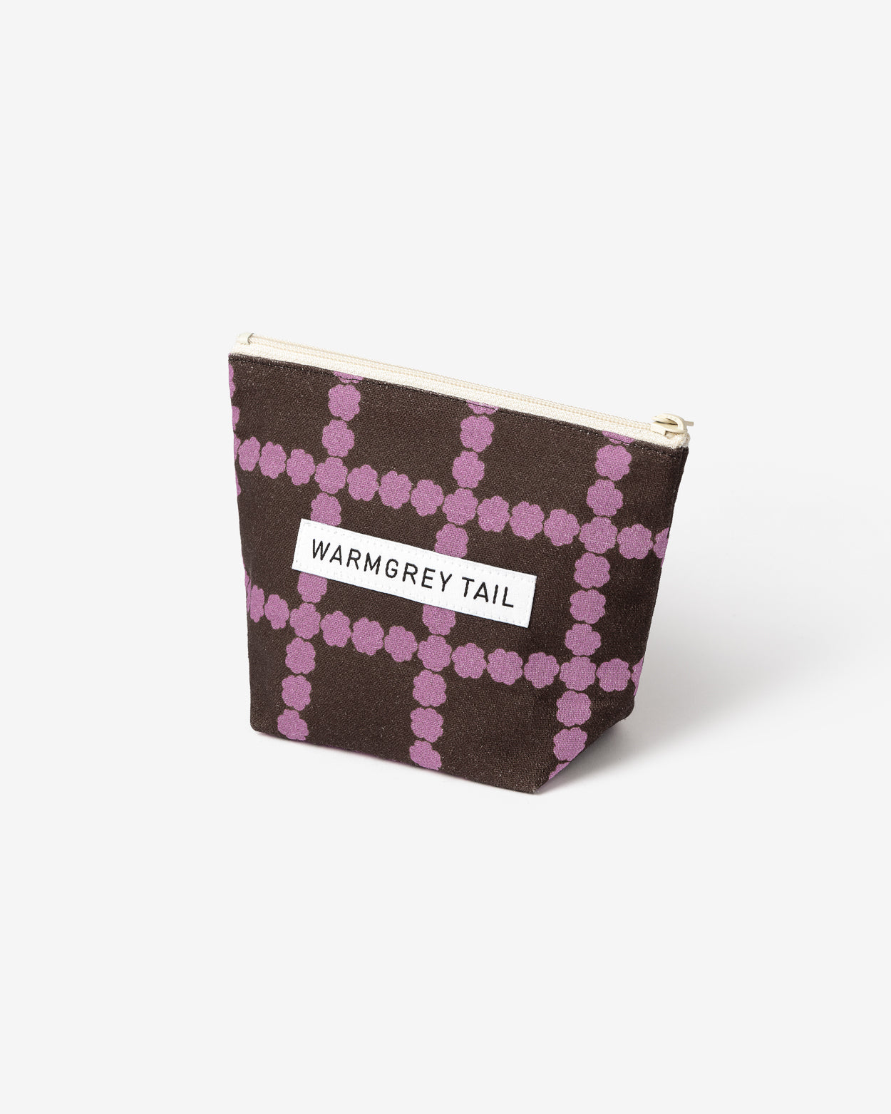 BLOSSOM CHECK STANDING POUCH - LAVENDER CHOCO (3size)