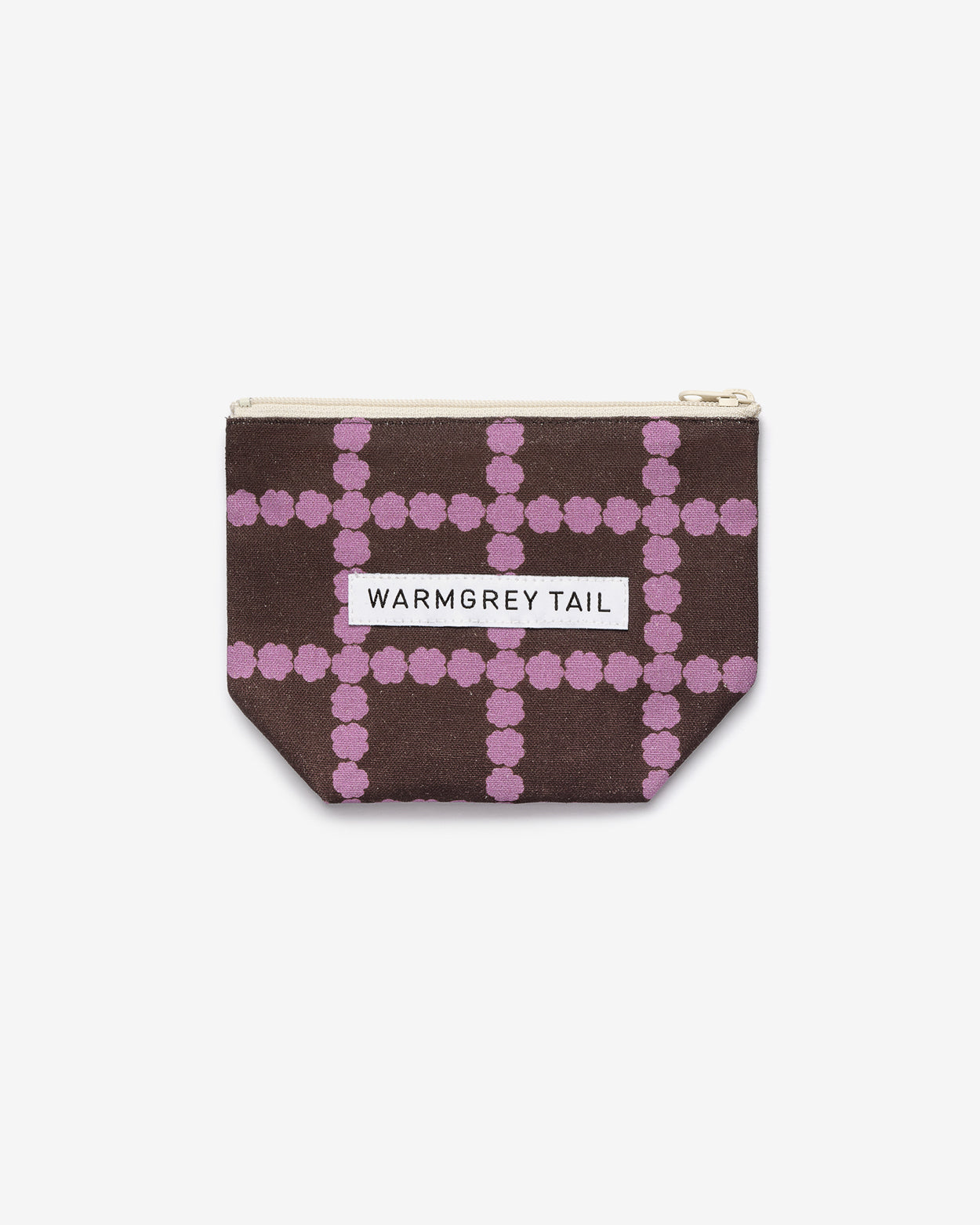 BLOSSOM CHECK STANDING POUCH - LAVENDER CHOCO (3size)