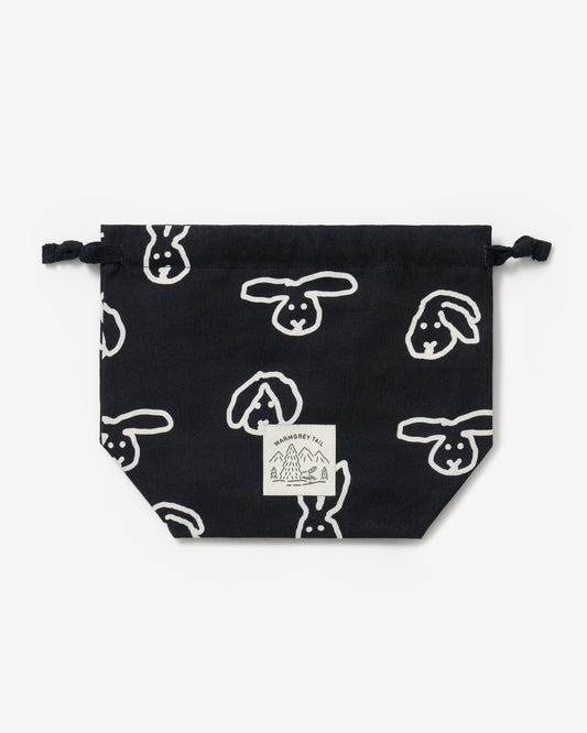 BUNNY BUNNY STRING POUCH - BLACK