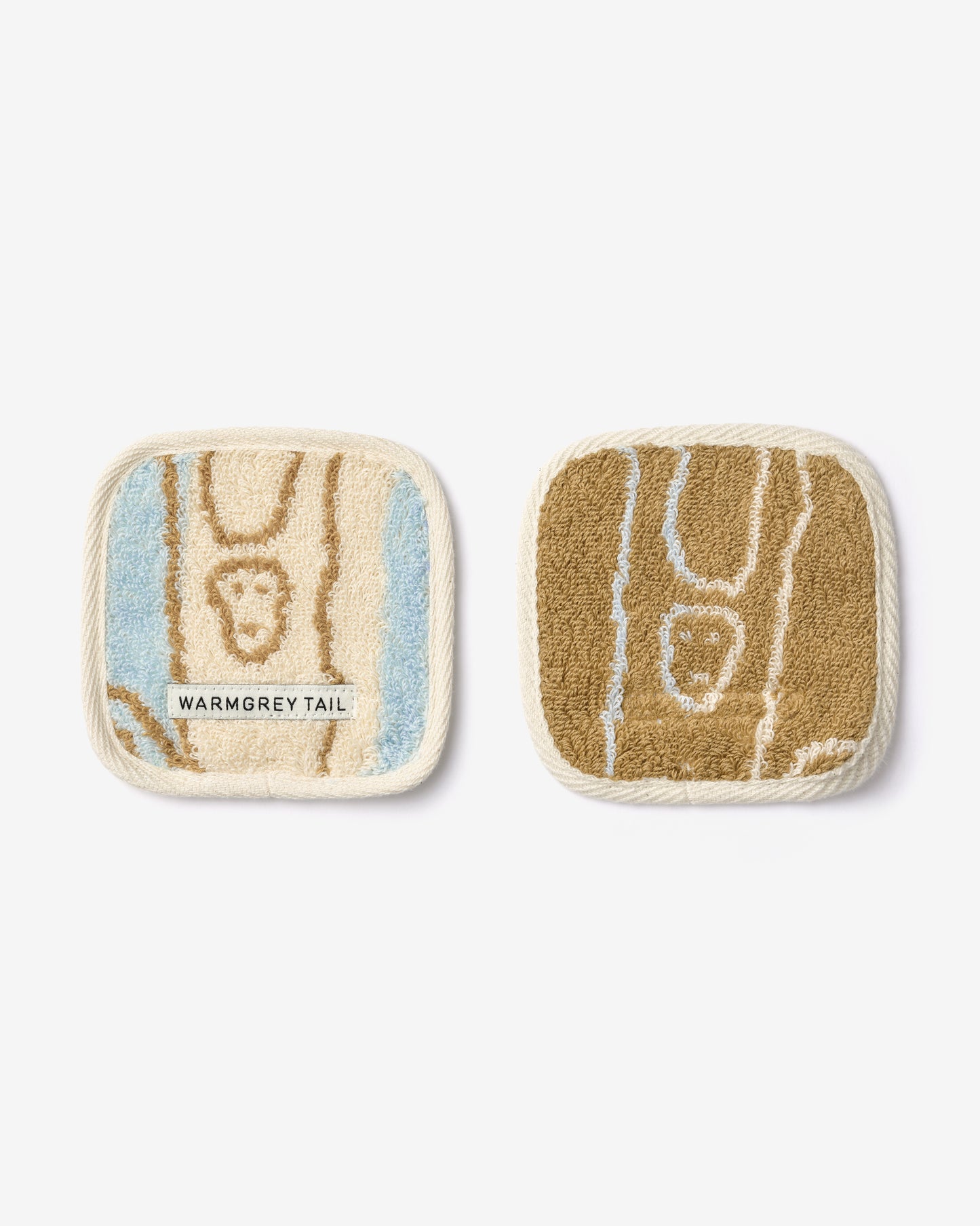 [WGT Only] MONKEY TOWEL COASTER - BLUE STRIPE