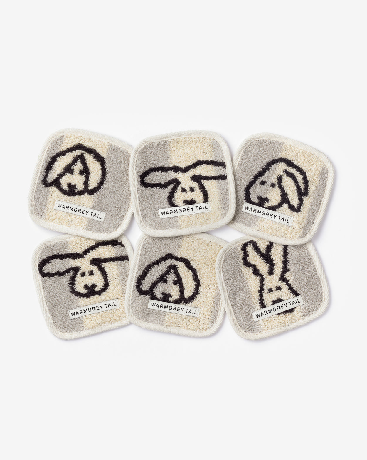 [WGT Only] BUNNY BUNNY TOWEL COASTER - GREY STRIPE