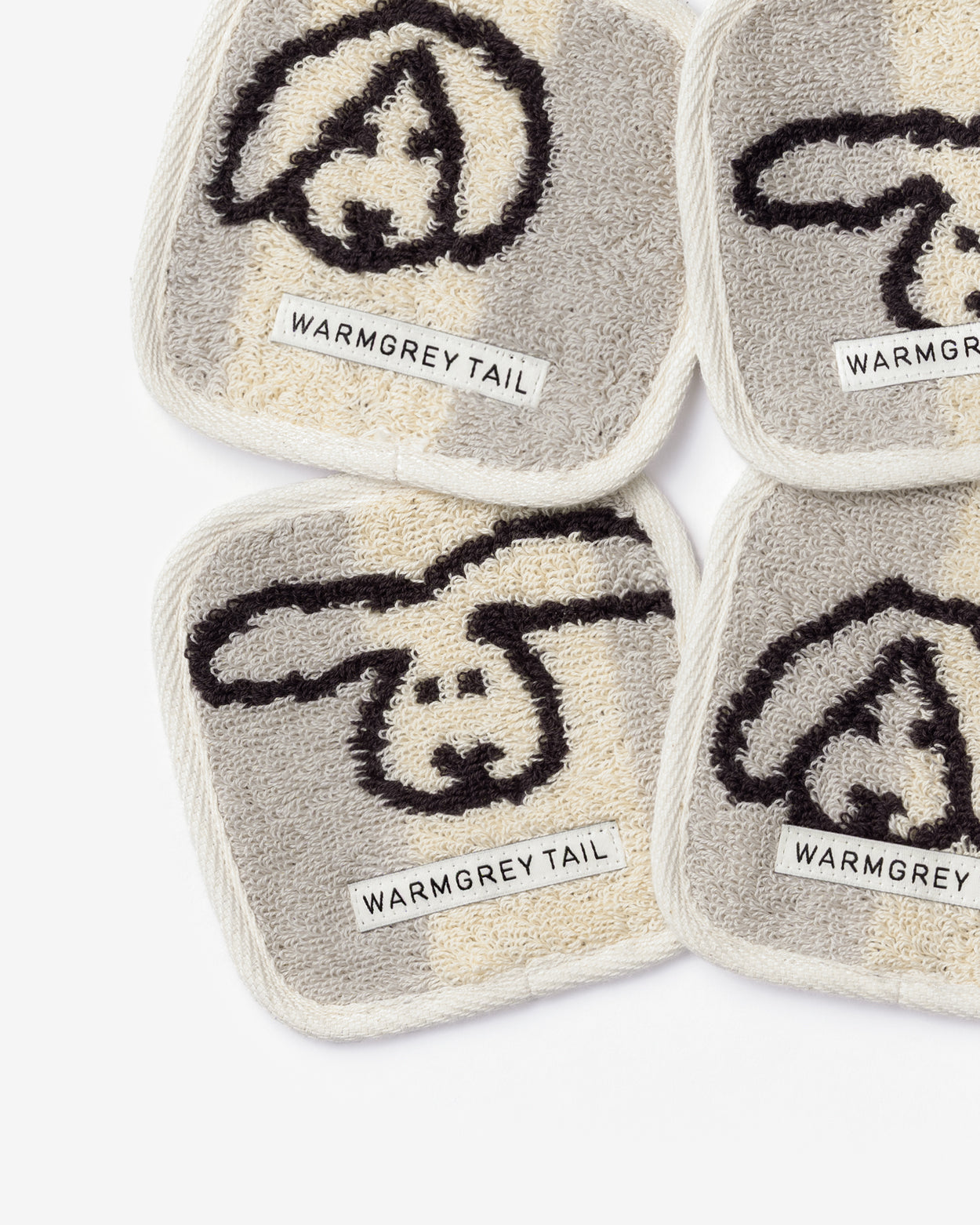 [WGT Only] BUNNY BUNNY TOWEL COASTER - GREY STRIPE