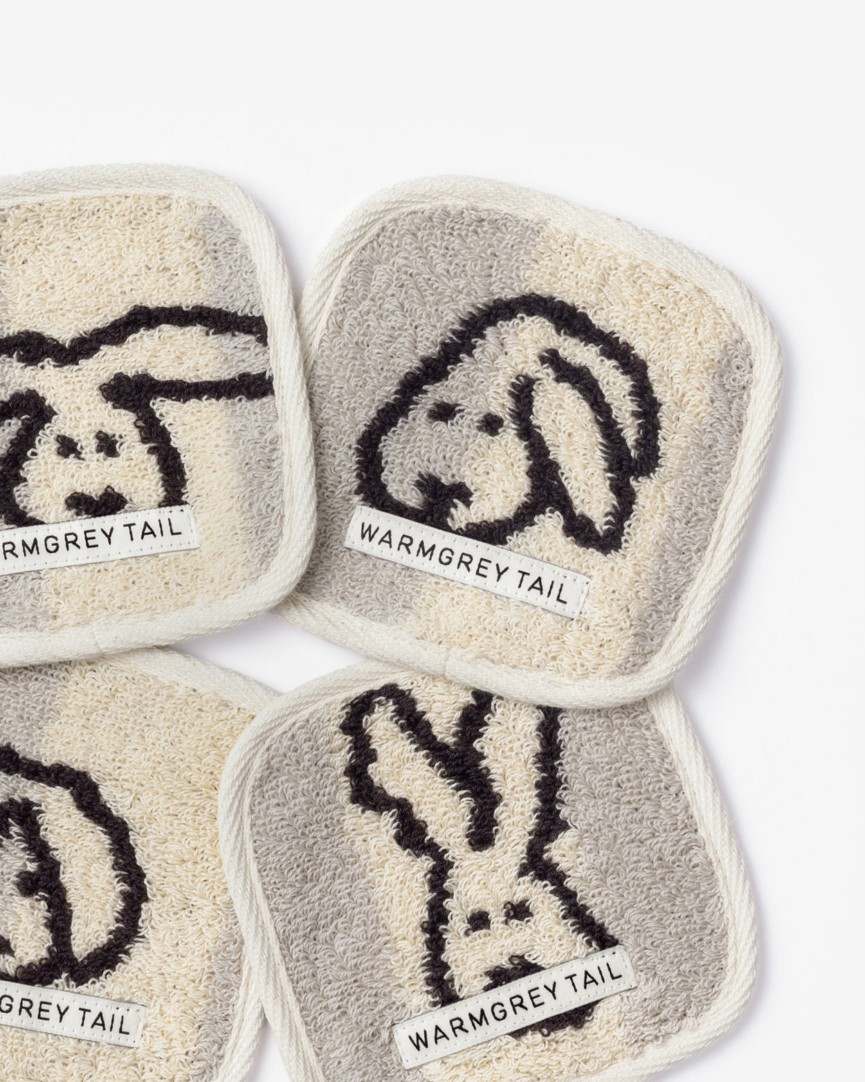 [WGT Only] BUNNY BUNNY TOWEL COASTER - GREY STRIPE