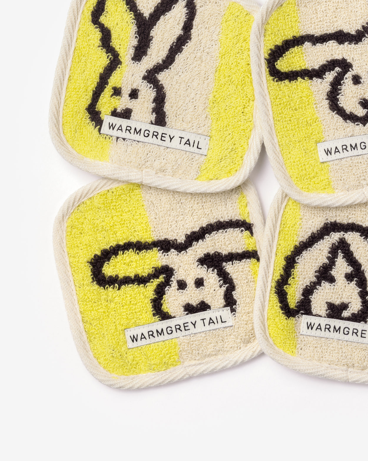 [WGT Only] BUNNY BUNNY TOWEL COASTER - YELLOW STRIPE