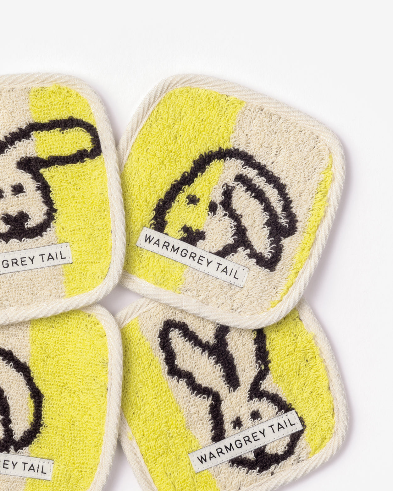 [WGT Only] BUNNY BUNNY TOWEL COASTER - YELLOW STRIPE