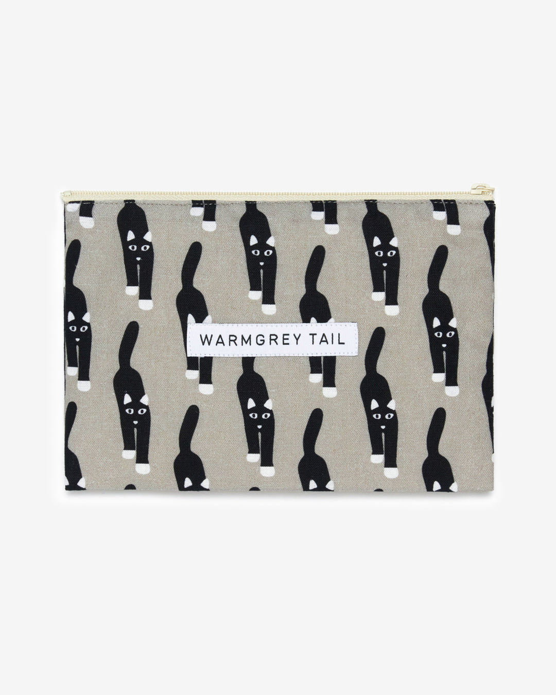 CAT COMING FLAT POUCH - GREY (2size)