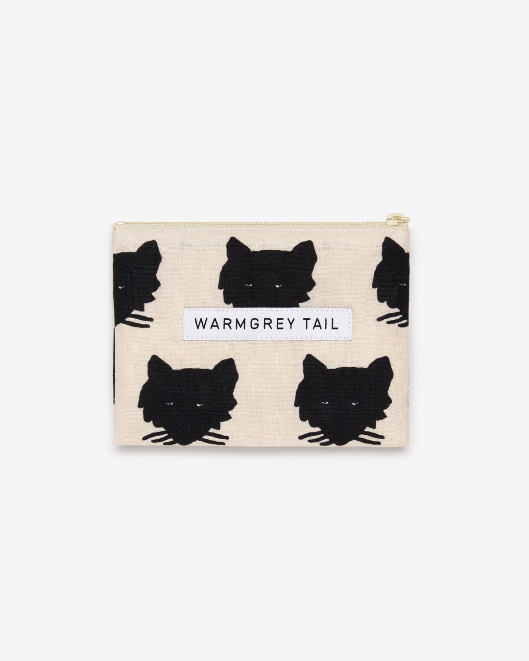 WOLF FLAT POUCH - BLACK ON IVORY (2size)