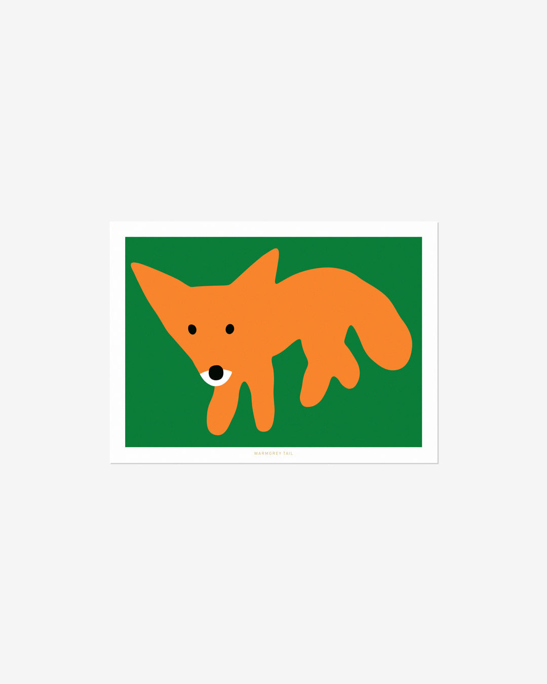 RED FOX - GREEN POSTCARD