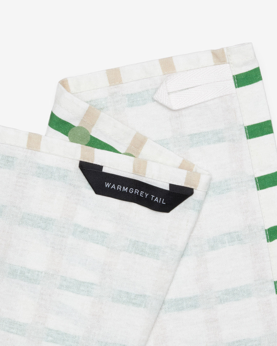 DOT CHECK KITCHEN CLOTH - PALE GREEN ON WHITE