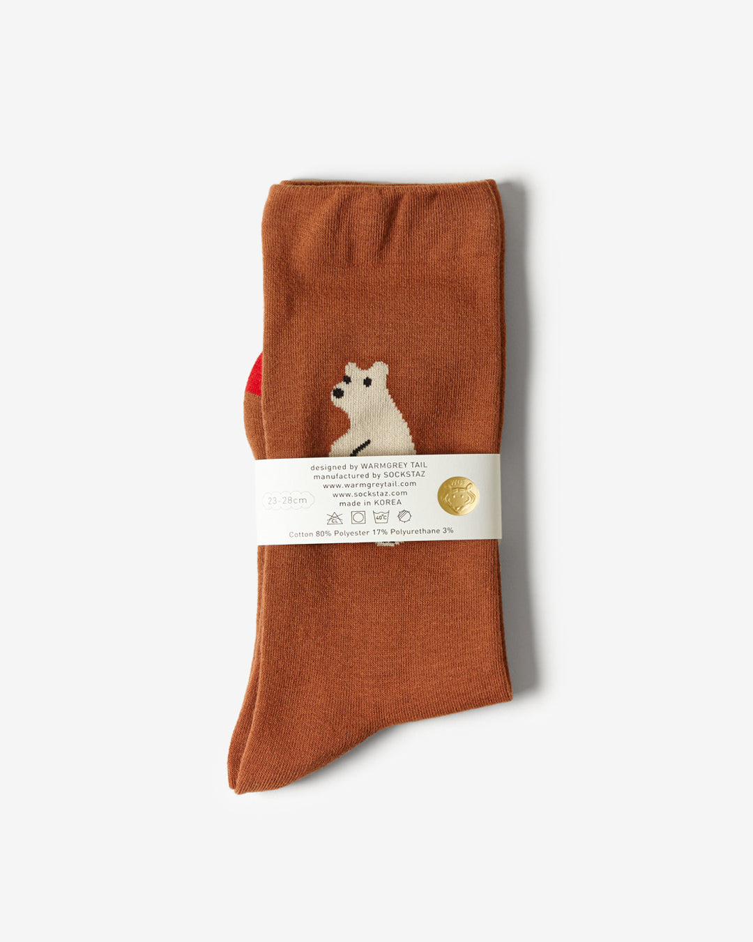 HUGGY BEAR SOCKS - BROWN – warmgreytail