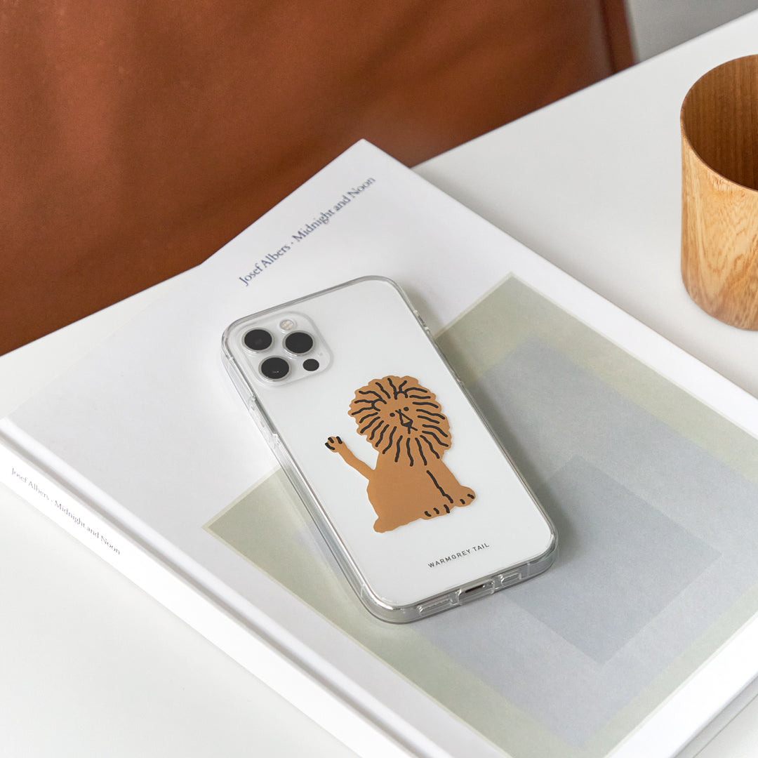 LION - BROWN CLEAR PHONE CASE