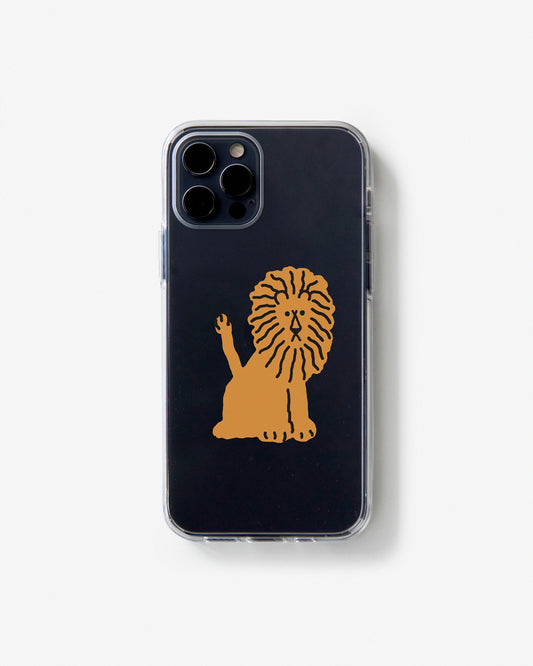 LION - BROWN CLEAR PHONE CASE