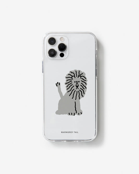 LION - GREY CLEAR PHONE CASE