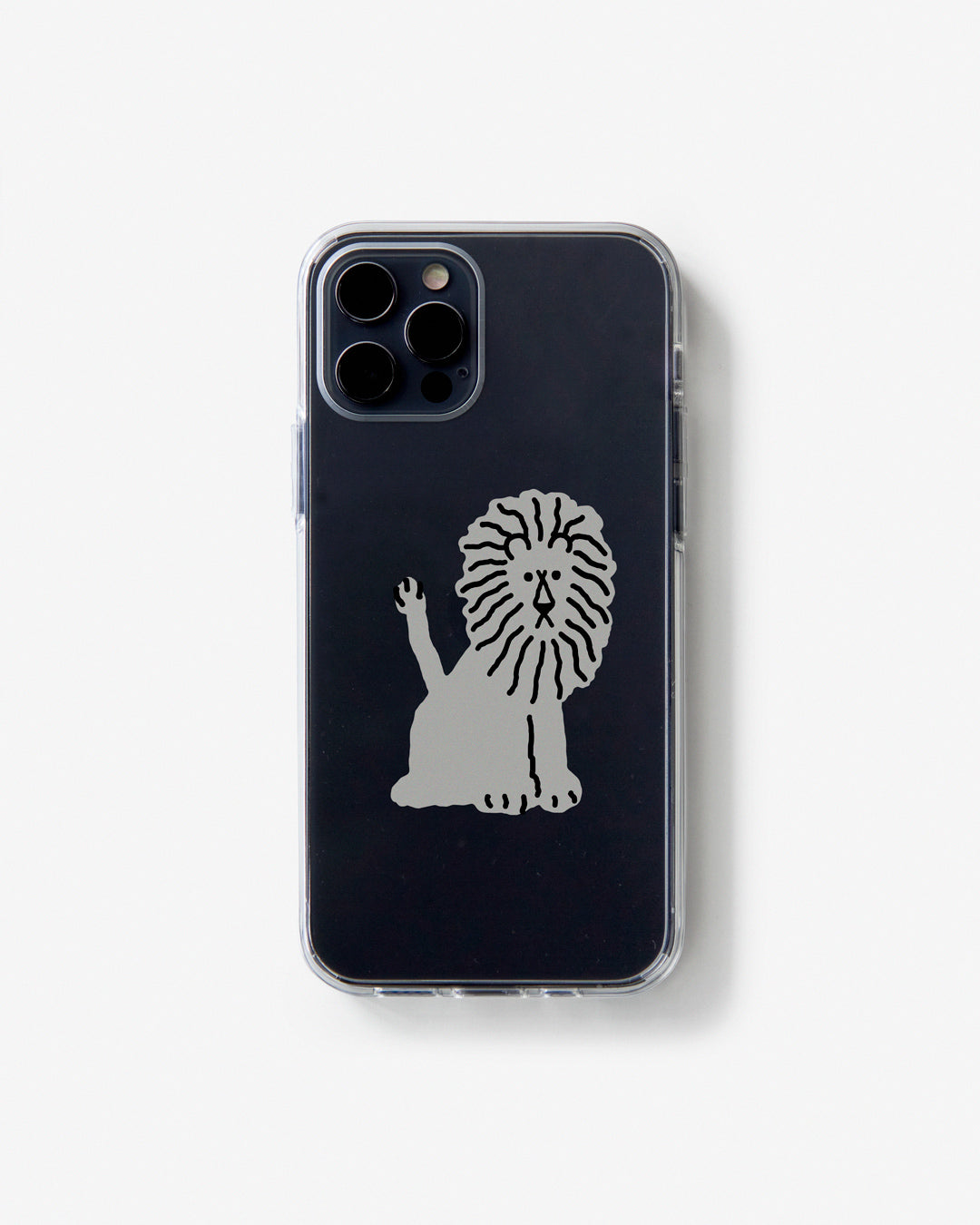 LION - GREY CLEAR PHONE CASE